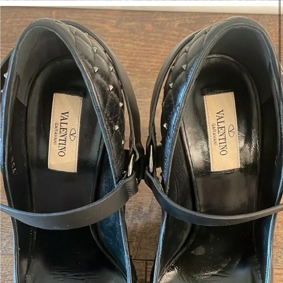 Valentino Garavani Rockstud Spike Stilettos Pointed Toe Silver Stud Sz 40 US 10 - Picture 2 of 5